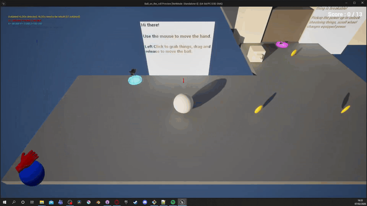 Gameplay of picking up various objects.